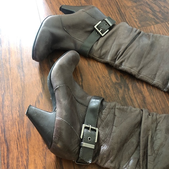 Jessica Simpson 2" High Heel Mid Calf Capry Boots Buckles SZ 7 - Picture 2 of 5